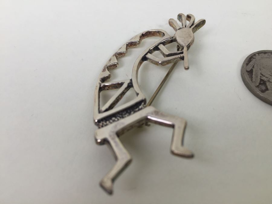 Signed Sterling Silver Brooch Pin 8.8g [Photo 5]