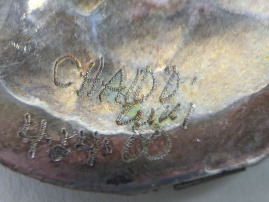 Sterling Silver With Turquoise Inlay Hand Crafted Earrings Signed 17.1g [Photo 4]