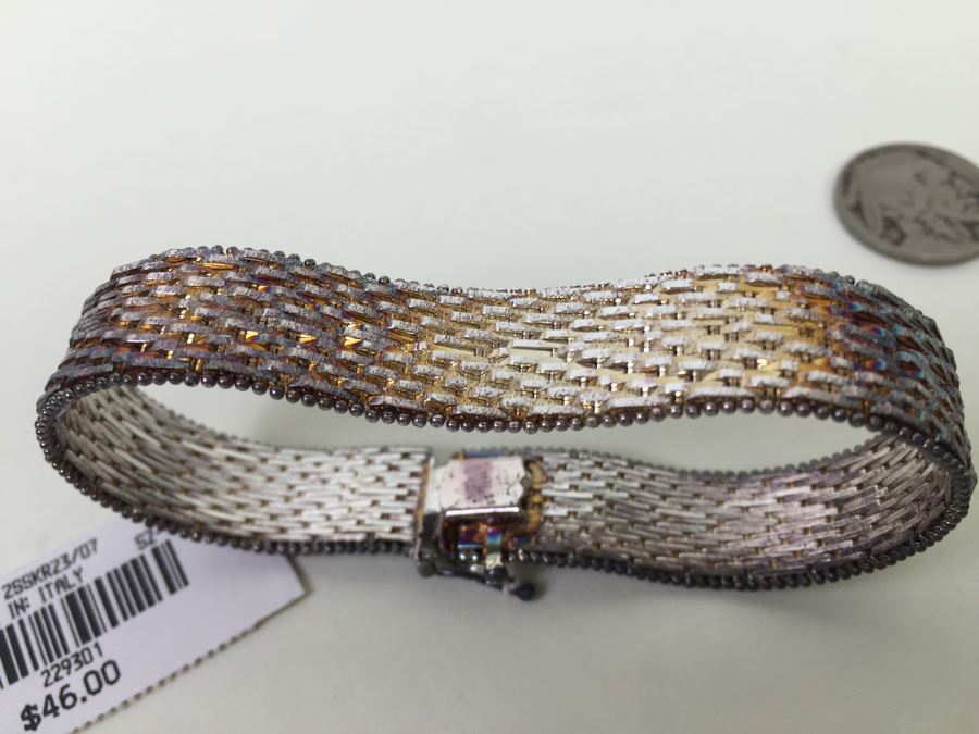 Sterling SIlver Italian Bracelet 32.3g New With Tags [Photo 3]