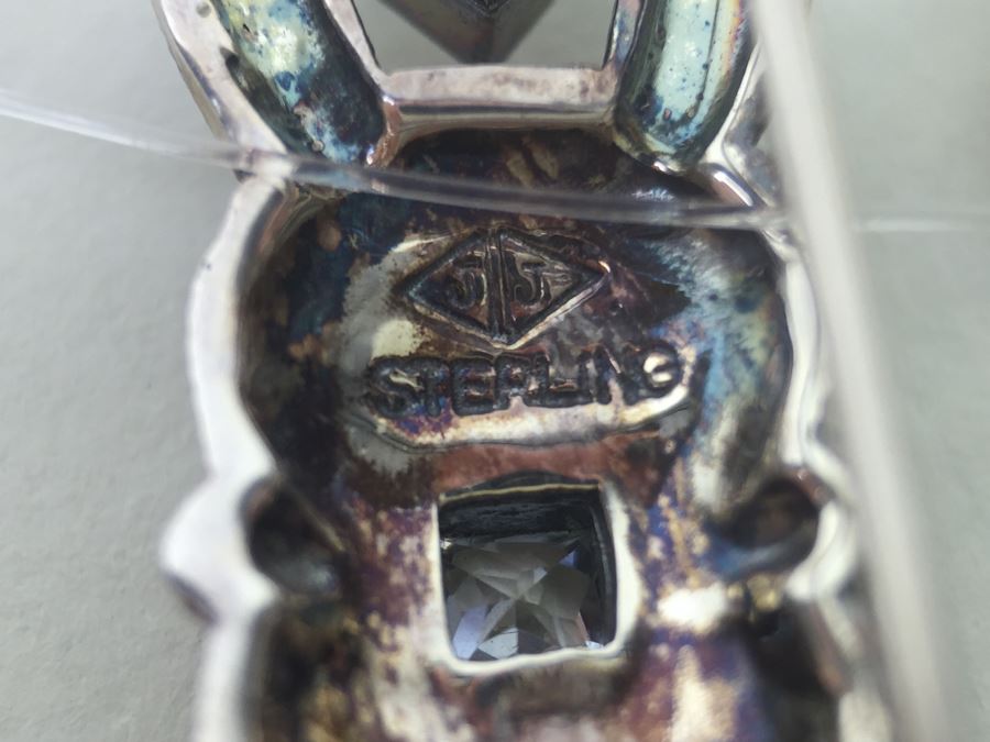 Sterling Silver Brooch Pin With Marcasites Signed JJ Judith Jack 8.3g [Photo 7]