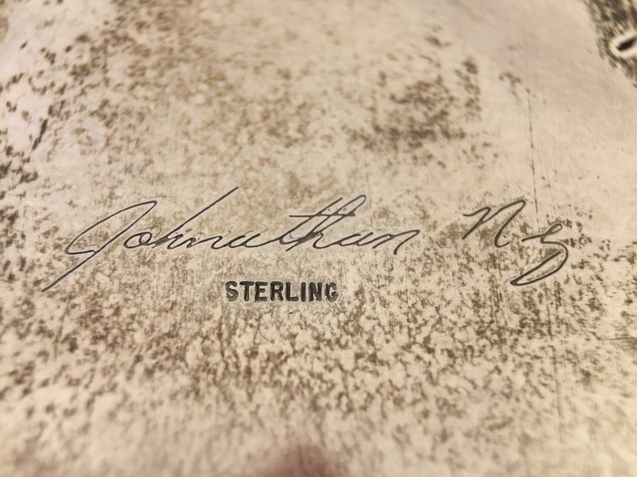 Vintage Sterling Silver Navajo Turquoise Pendant Signed Johnathan Nez 42.2g [Photo 3]