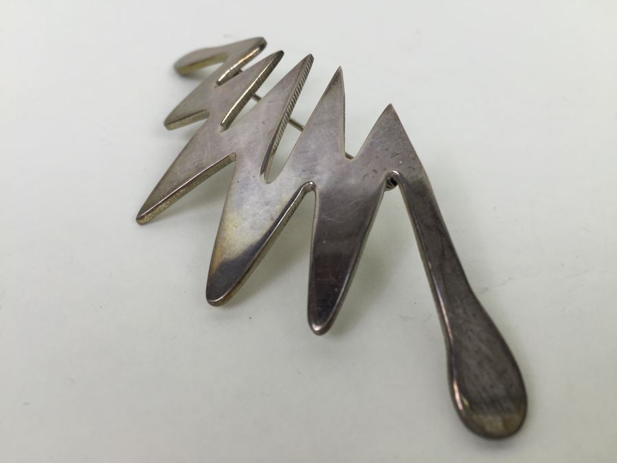 Vintage Sterling Silver Modernist Brooch Pin TA-116 Mexican 16.2g [Photo 5]