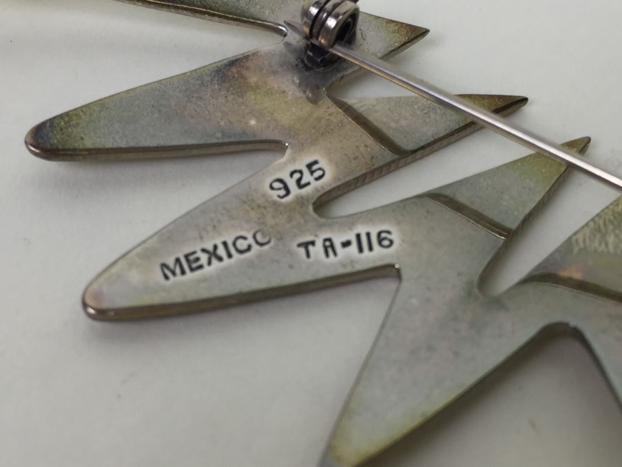 Vintage Sterling Silver Modernist Brooch Pin TA-116 Mexican 16.2g [Photo 7]
