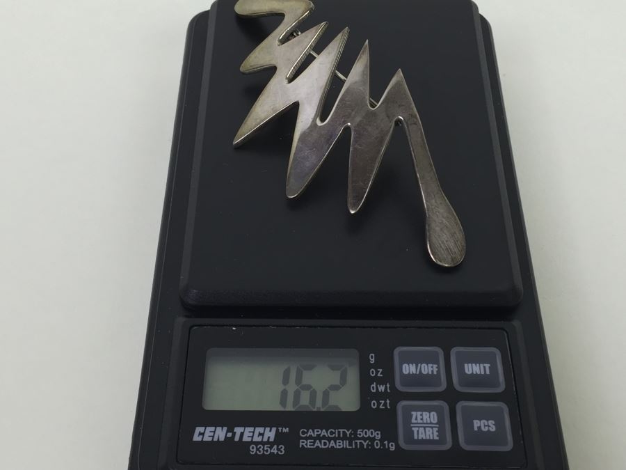 Vintage Sterling Silver Modernist Brooch Pin TA-116 Mexican 16.2g [Photo 8]