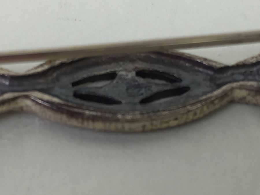 Vintage Sterling Silver Marcasite Brooch Pin Native American 5.0g [Photo 8]