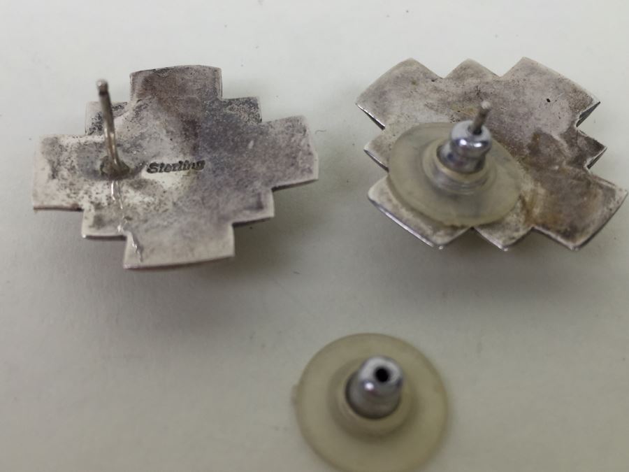 Vintage Sterling Silver Earrings 9.0g [Photo 5]