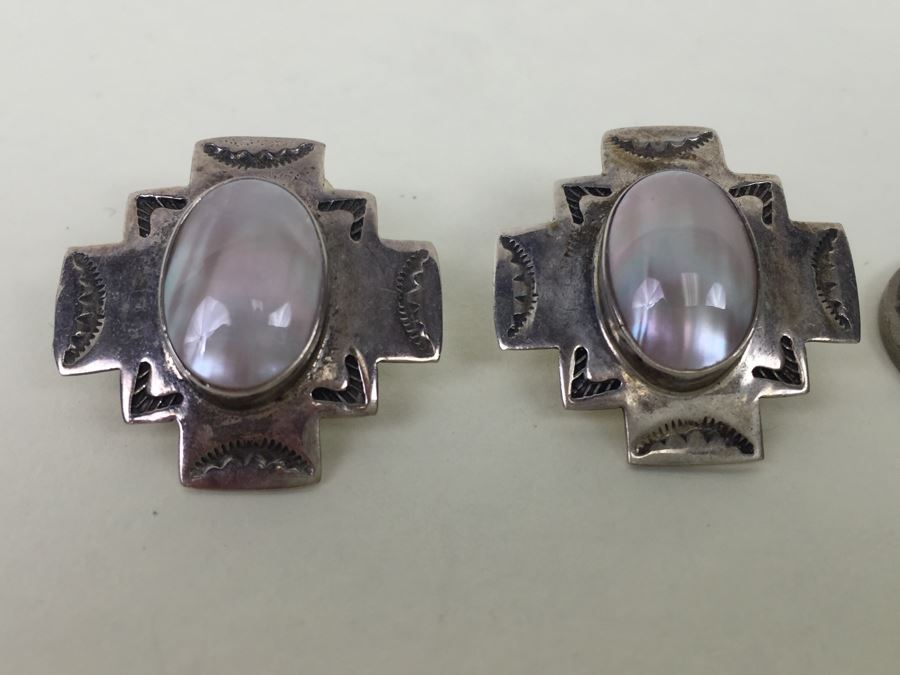 Vintage Sterling Silver Earrings 9.0g [Photo 4]