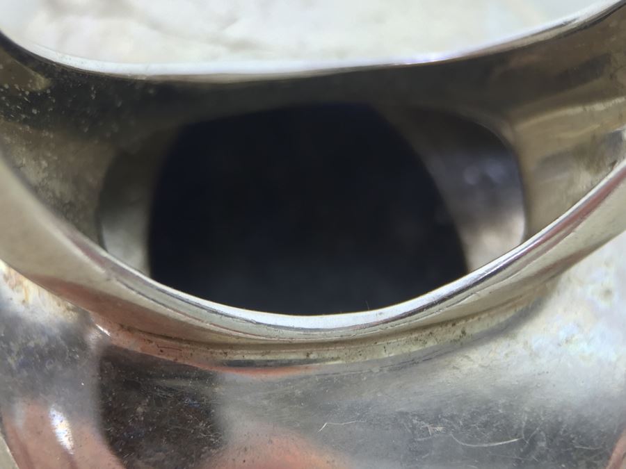 Sterling Silver Ring Size 7 With Marcasites And Large Lapis Lazuli Stone Signed SMJ 11.5g [Photo 13]