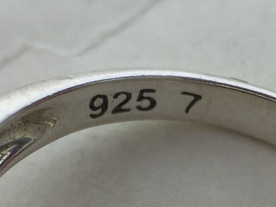 Sterling Silver Ring Size 7 With Marcasites And Large Lapis Lazuli Stone Signed SMJ 11.5g [Photo 9]