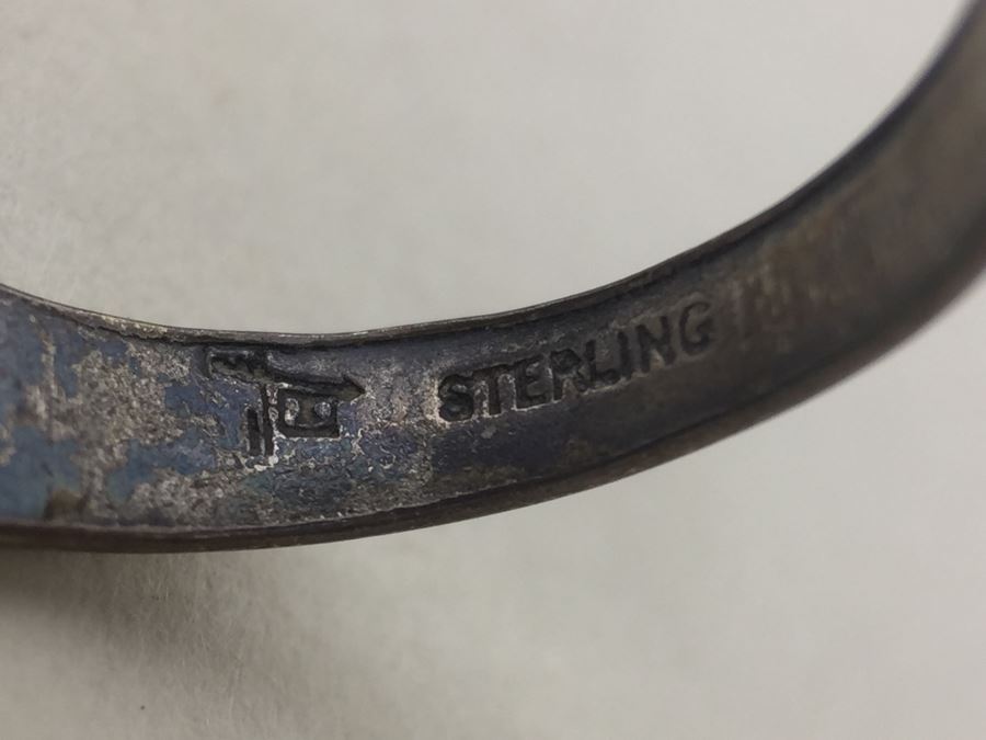 Vintage Sterling Silver Turquoise Ring Signed 3.7g [Photo 11]