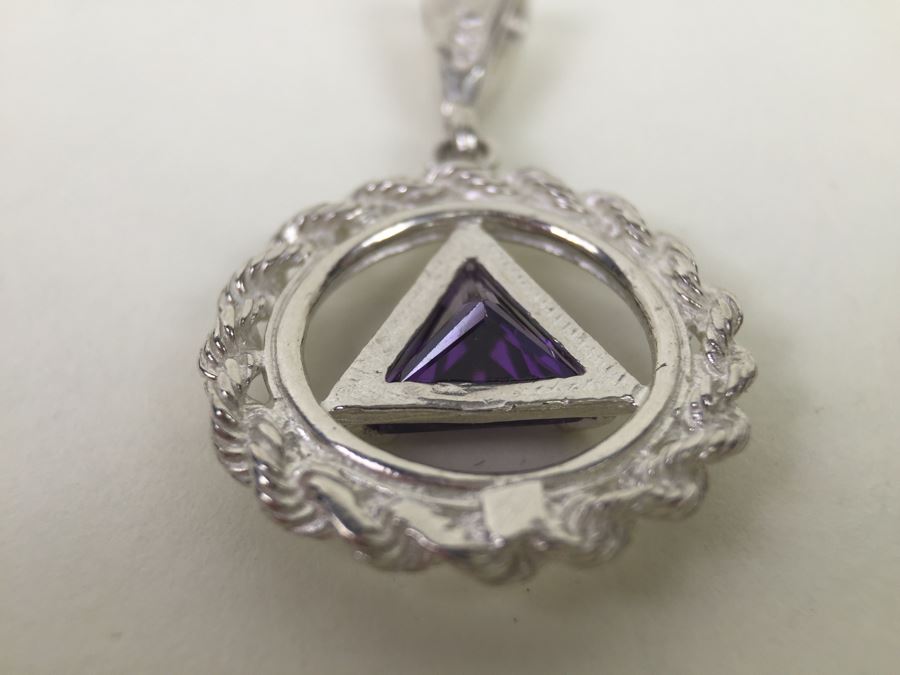 Sterling Silver Pendant With Amethyst 4.1g [Photo 2]