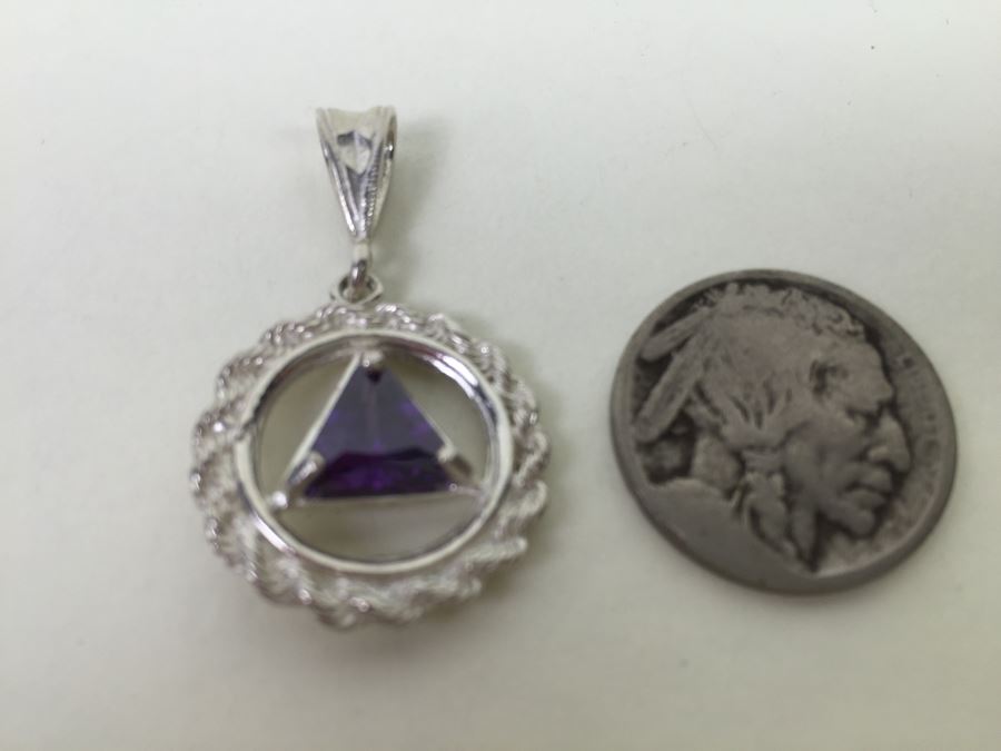Sterling Silver Pendant With Amethyst 4.1g [Photo 4]
