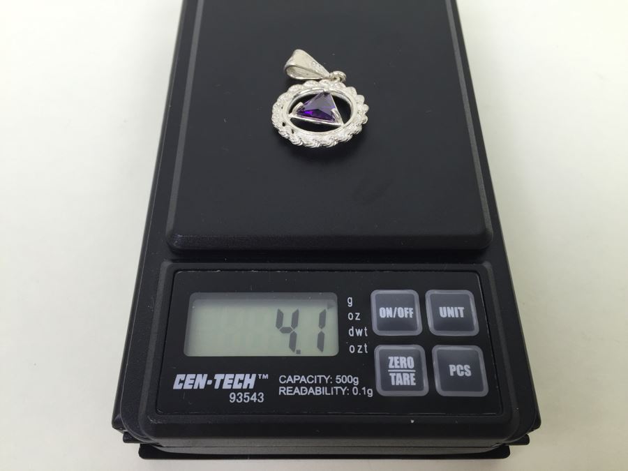 Sterling Silver Pendant With Amethyst 4.1g [Photo 9]