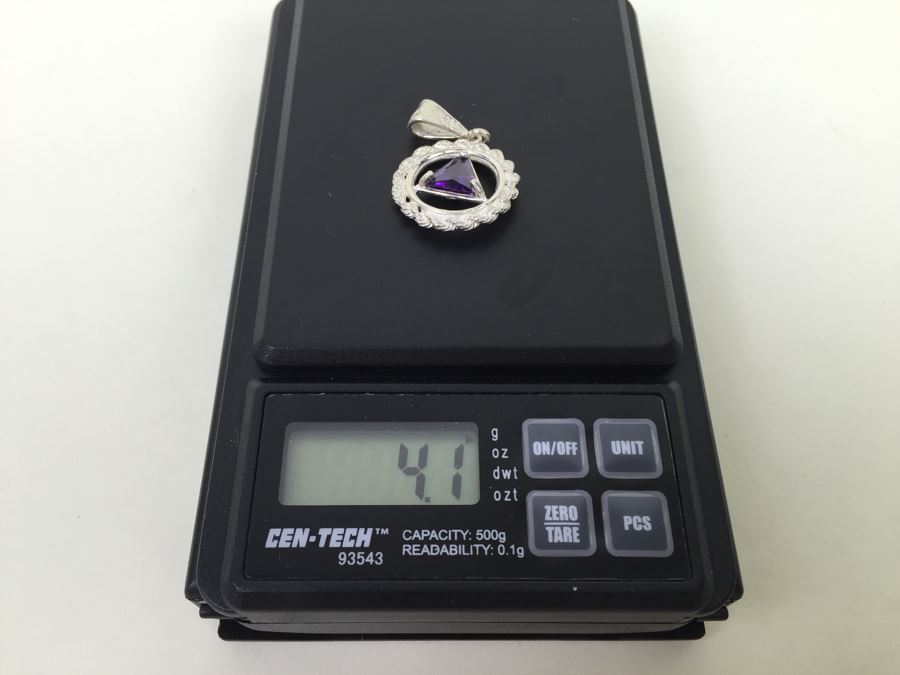 Sterling Silver Pendant With Amethyst 4.1g [Photo 10]