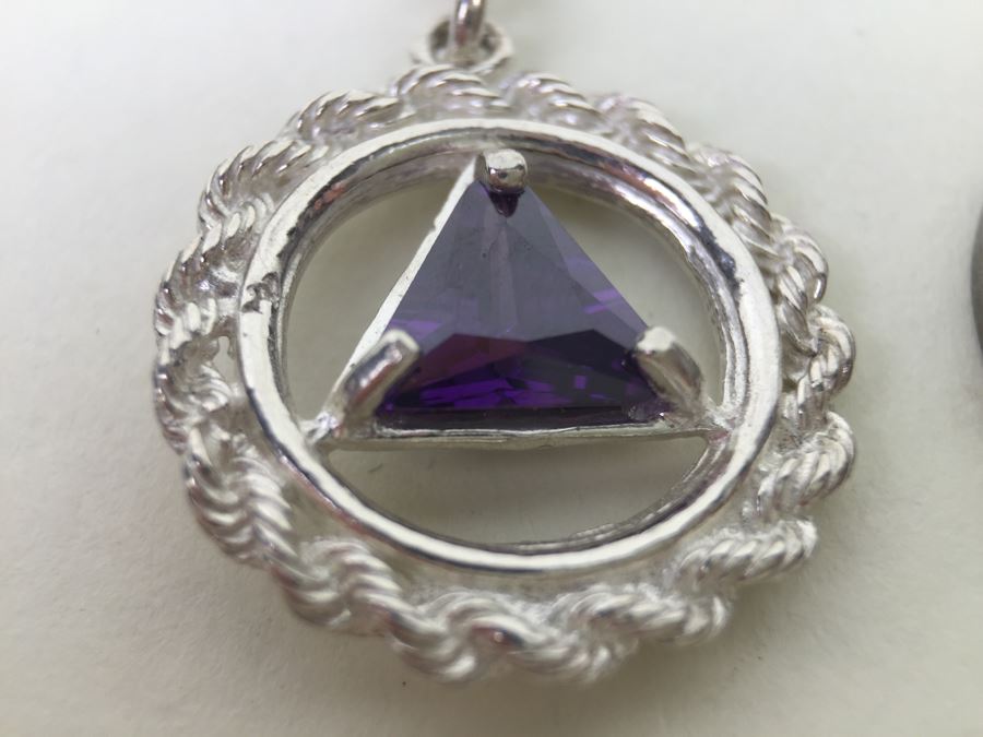Sterling Silver Pendant With Amethyst 4.1g [Photo 1]