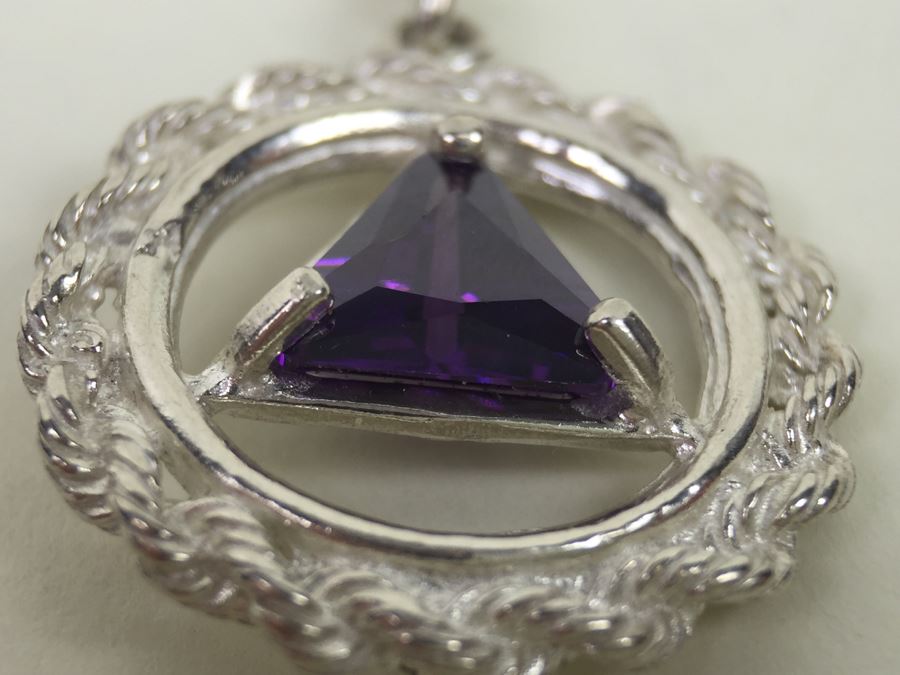 Sterling Silver Pendant With Amethyst 4.1g [Photo 3]