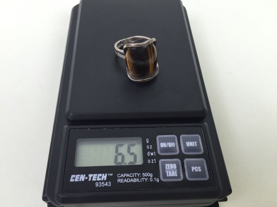 Sterling Silver Brown Tiger Eye Ring 6.5g [Photo 10]
