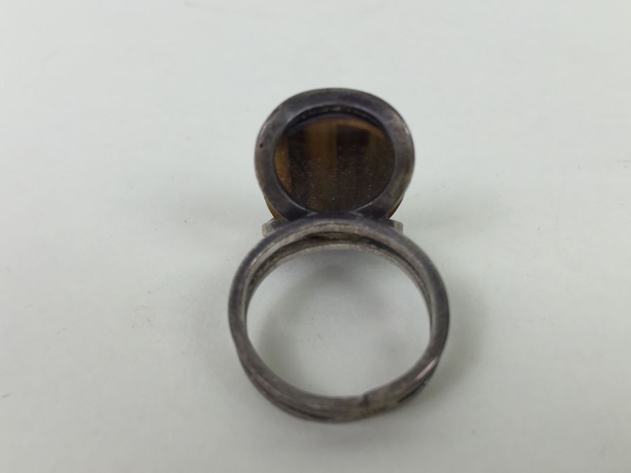 Sterling Silver Brown Tiger Eye Ring 6.5g [Photo 6]