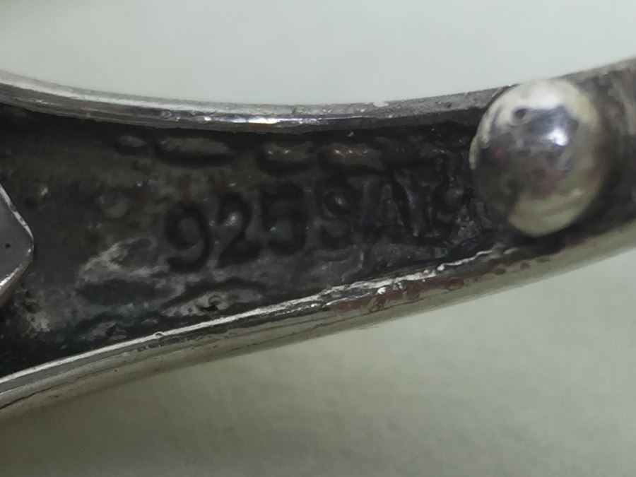 Sterling Silver Pendant And Matching Ring With Gemstones Signed SAI 12.3g [Photo 7]