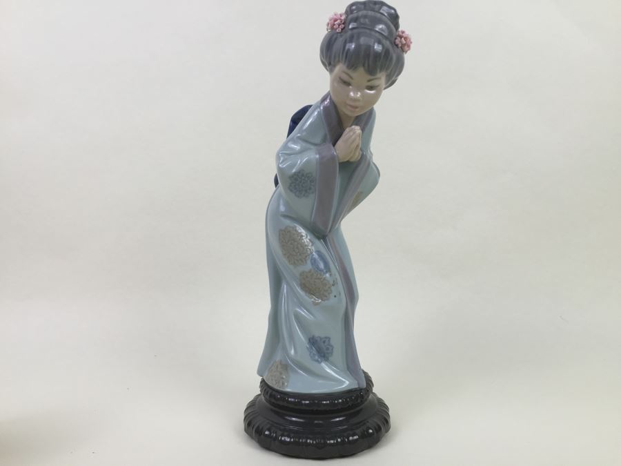 Rare Lladro Japanese Geisha Sayonara (4989) Figurine [Photo 4]