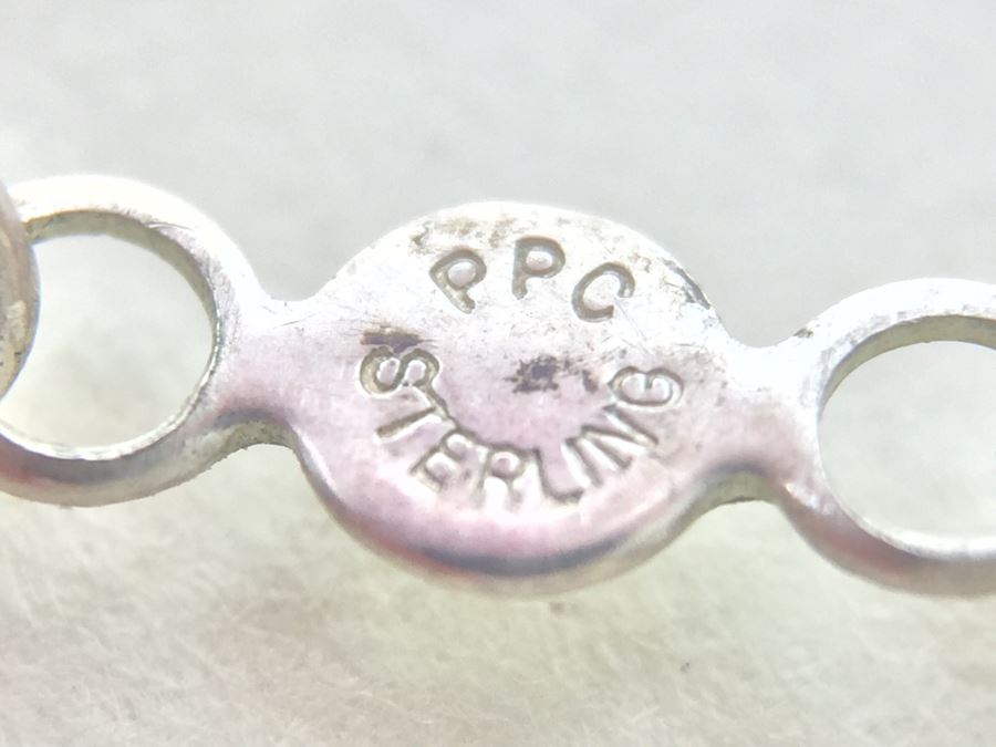 Vintage Sterling Silver Ball Bead Necklace Signed PPC 91.1g [Photo 9]