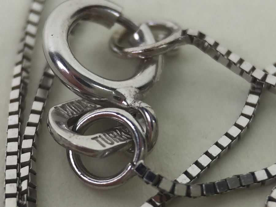 14K White Gold Amethyst Butterfly Pendant With 14K White Gold Box Chain 3.0g [Photo 23]