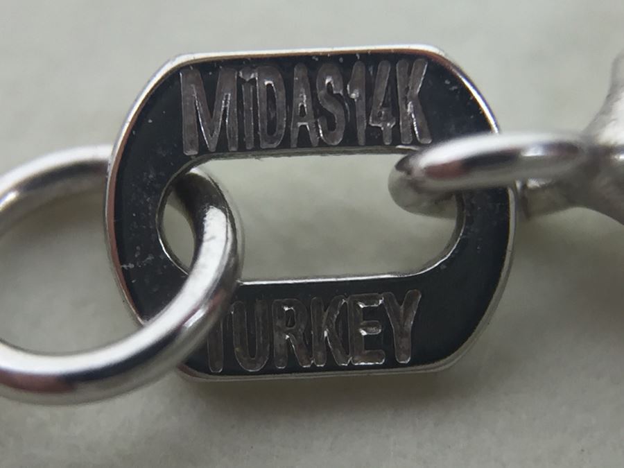 14K White Gold Amethyst Butterfly Pendant With 14K White Gold Box Chain 3.0g [Photo 21]