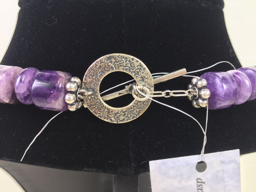 Lavender Amethyst Beads With Sterling Silver Spacers And Clasp 136.2g [Photo 6]