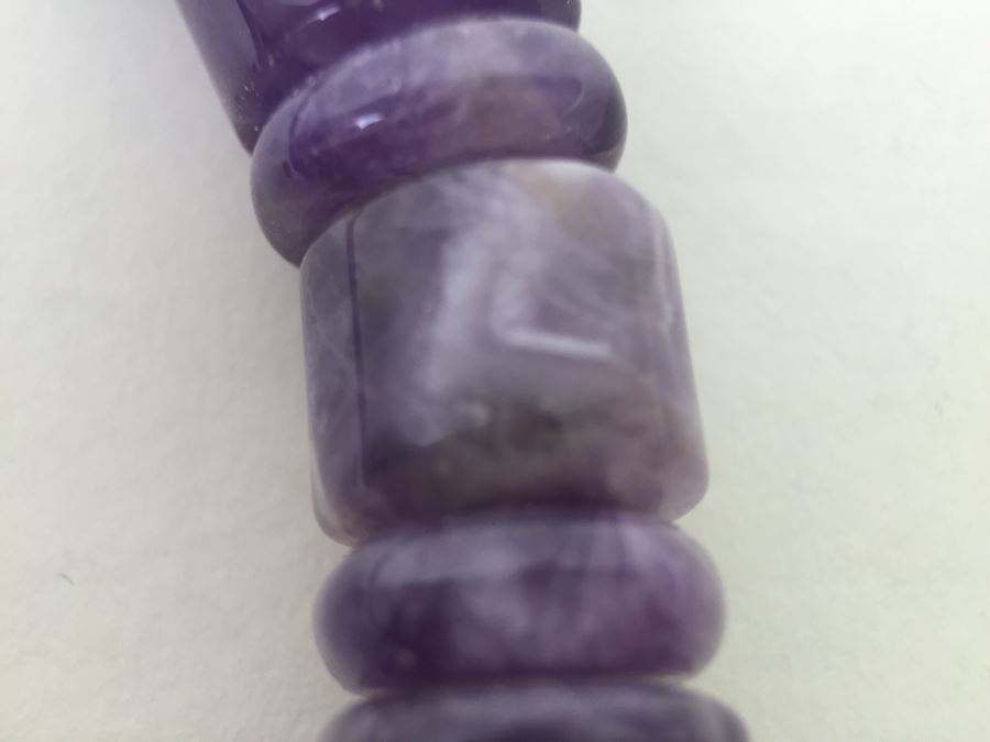 Lavender Amethyst Beads With Sterling Silver Spacers And Clasp 136.2g [Photo 19]