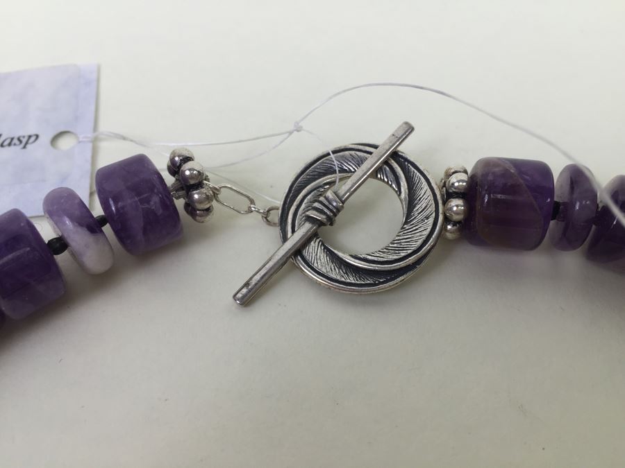 Lavender Amethyst Beads With Sterling Silver Spacers And Clasp 136.2g [Photo 11]