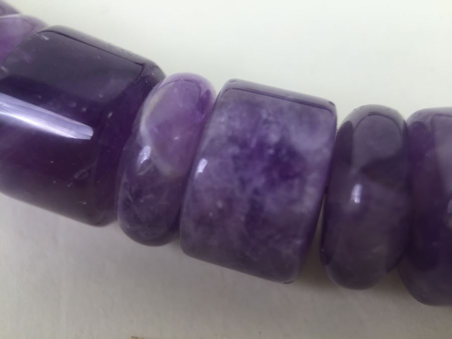 Lavender Amethyst Beads With Sterling Silver Spacers And Clasp 136.2g [Photo 16]