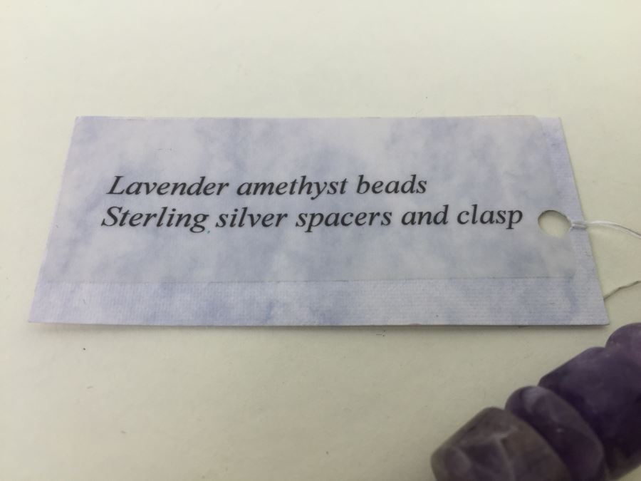Lavender Amethyst Beads With Sterling Silver Spacers And Clasp 136.2g [Photo 12]