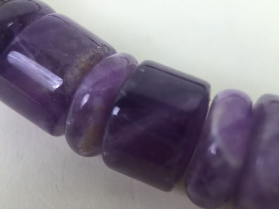 Lavender Amethyst Beads With Sterling Silver Spacers And Clasp 136.2g [Photo 15]