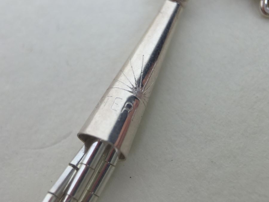 Sterling Silver Necklace With Gemstones Signed 13.3g [Photo 17]