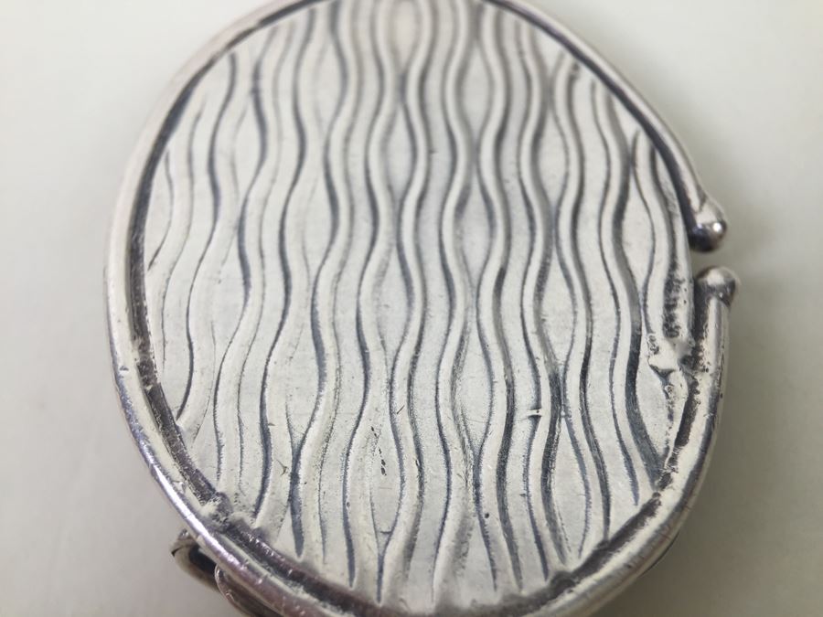 Large Sterling Silver Shell Motif Pendant With Large Blue And White Stone Plus Chunky Sterling Silver Chain 45.6g [Photo 23]