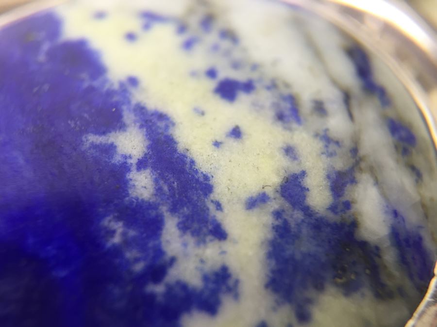 Large Sterling Silver Shell Motif Pendant With Large Blue And White Stone Plus Chunky Sterling Silver Chain 45.6g [Photo 28]