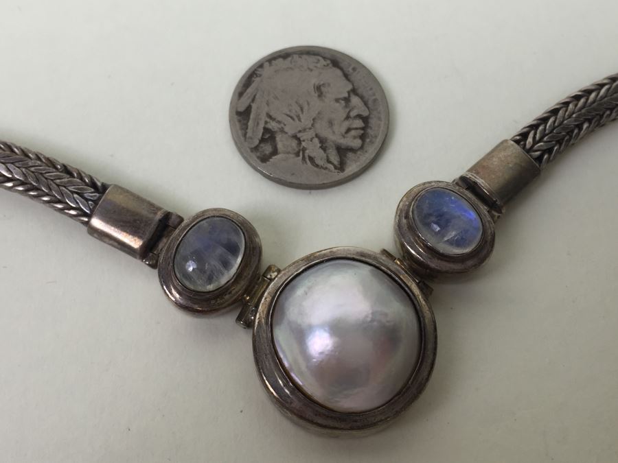 Stunning Heavy Sterling Silver Chain Necklace 66.8g [Photo 10]