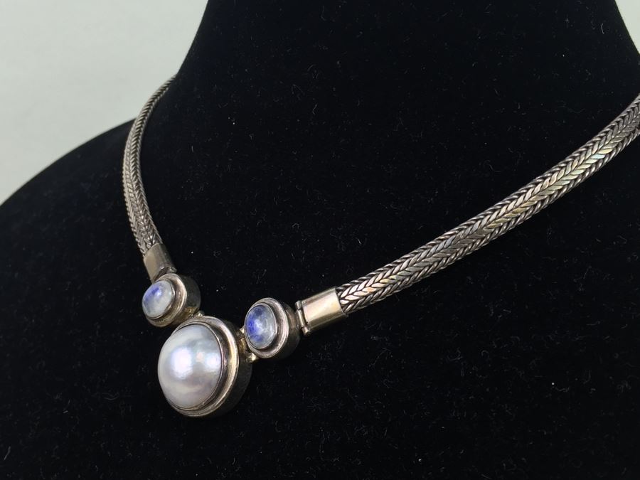 Stunning Heavy Sterling Silver Chain Necklace 66.8g [Photo 5]