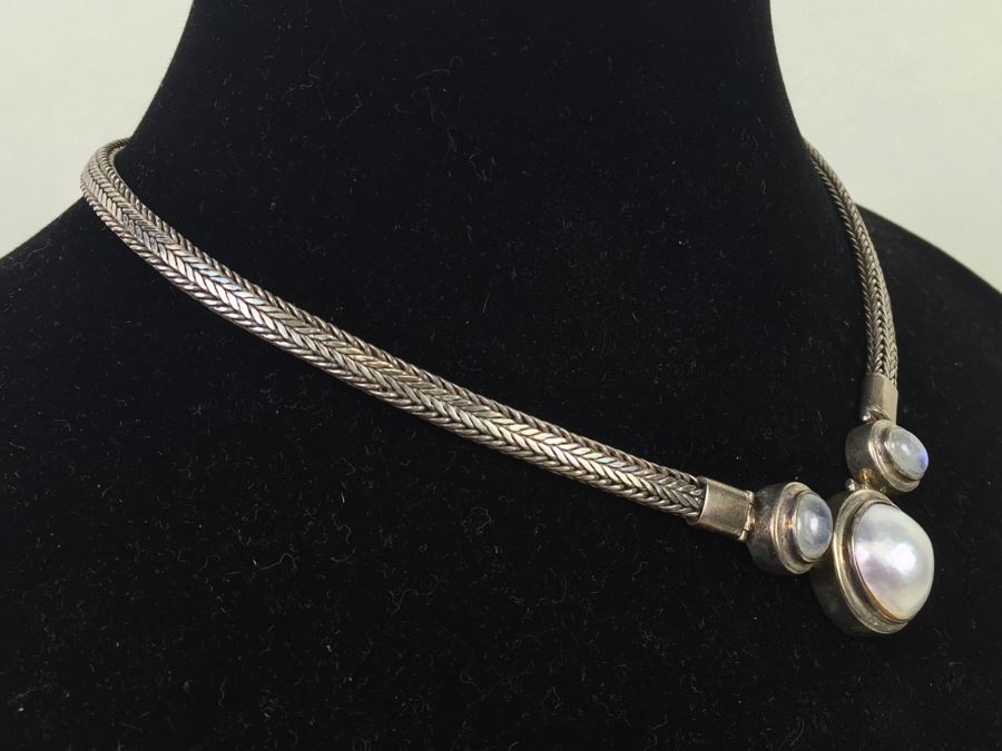 Stunning Heavy Sterling Silver Chain Necklace 66.8g [Photo 8]