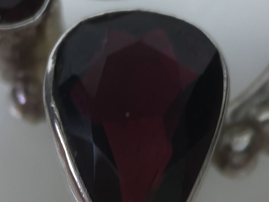 14K White Gold Chain With Sterling Silver Pendant With Large Gemstones 13.5g [Photo 30]