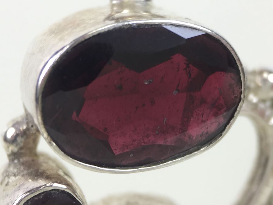 14K White Gold Chain With Sterling Silver Pendant With Large Gemstones 13.5g [Photo 28]