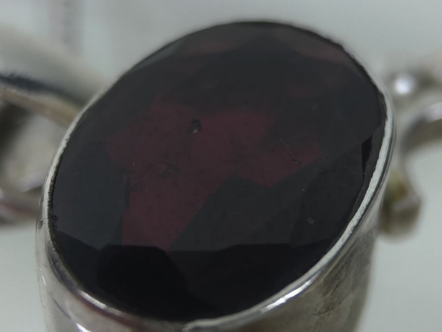 14K White Gold Chain With Sterling Silver Pendant With Large Gemstones 13.5g [Photo 36]