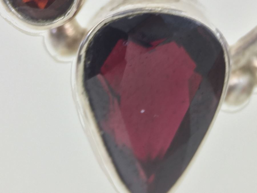 14K White Gold Chain With Sterling Silver Pendant With Large Gemstones 13.5g [Photo 25]