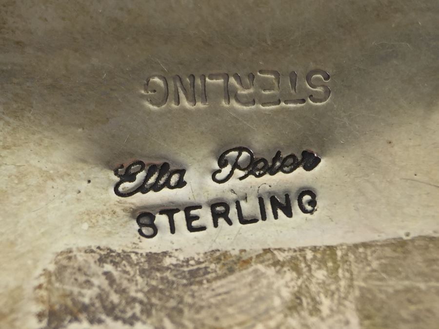 Vintage Navajo Ella Peter Sterling Silver Pendant With Sterling Silver Chain [Photo 3]