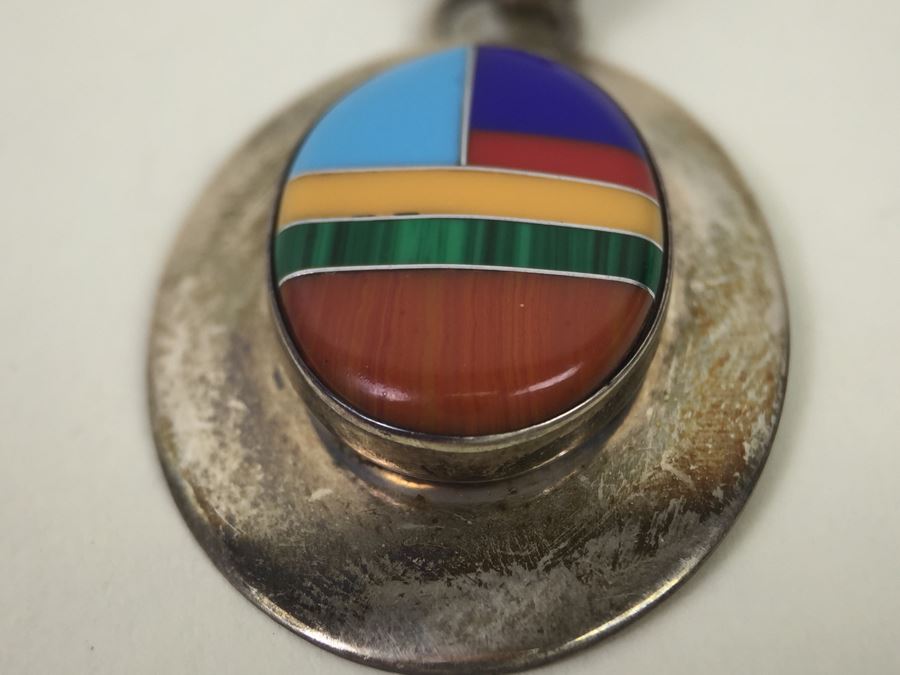 Vintage Navajo Ella Peter Sterling Silver Pendant With Sterling Silver Chain [Photo 11]