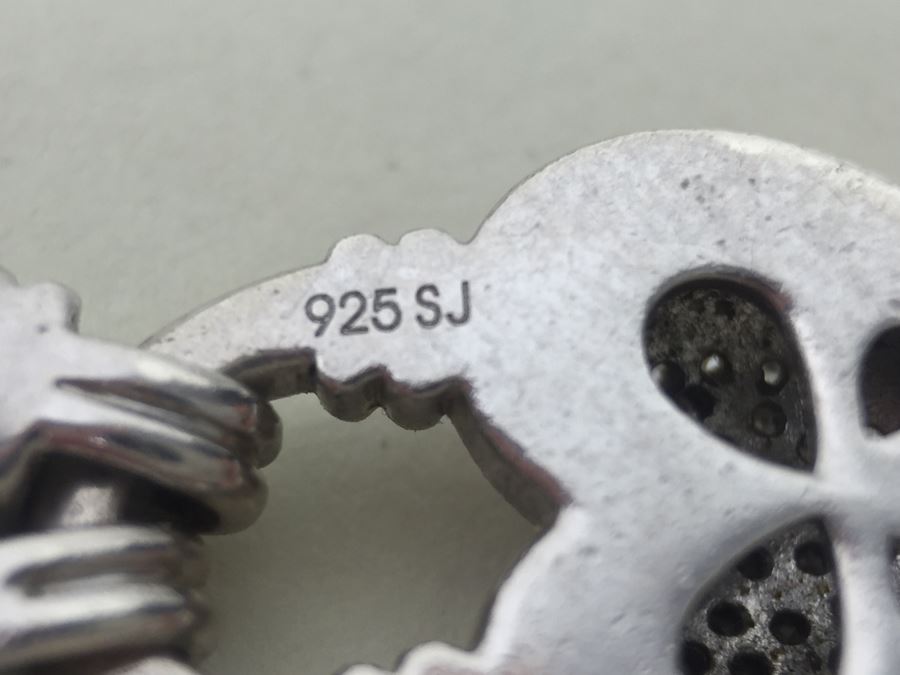 Chunky Sterling Silver Chain With Heart Pendant 45.5g Signed SJ [Photo 14]