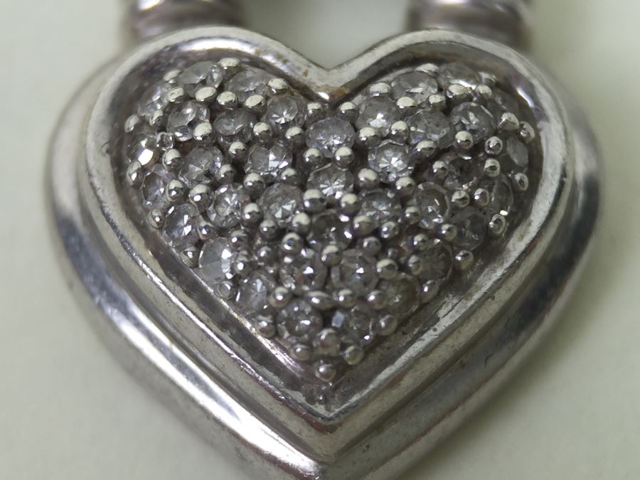 Chunky Sterling Silver Chain With Heart Pendant 45.5g Signed SJ [Photo 10]