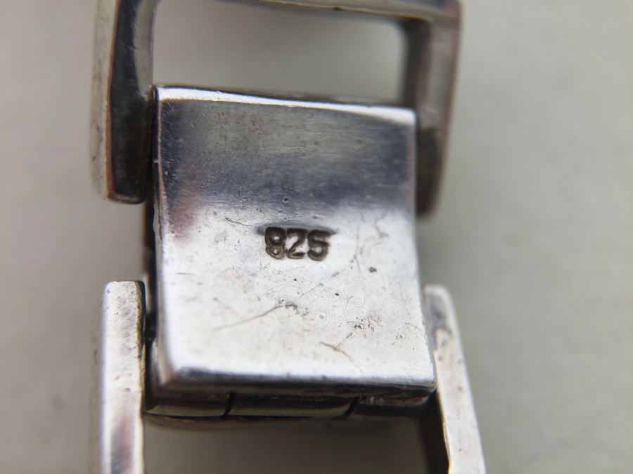 Stunning Statement Piece Sterling Silver Necklace With Large Amethyst And Marcasite Gemstones 103.6g [Photo 15]