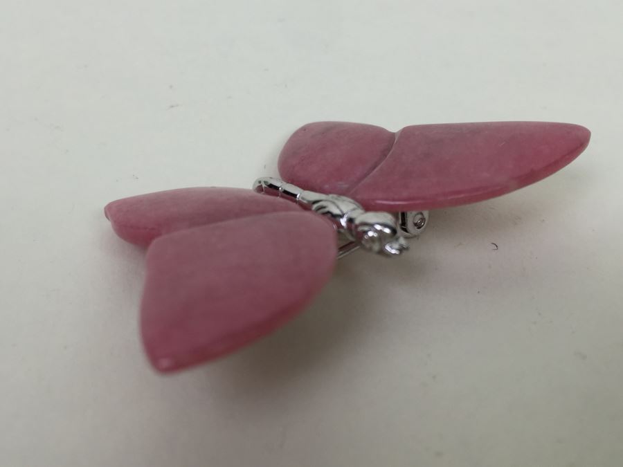 Sterling Silver And Stone Butterfly Brooch Pin [Photo 6]