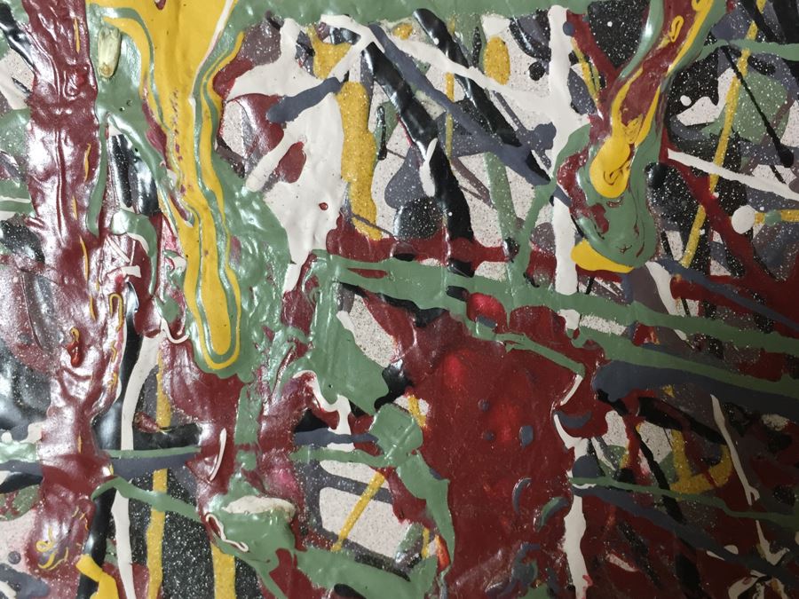 One Of A Kind Karen Dugan Painted Door Drip Paint In Style Of Jackson Pollock [Photo 3]